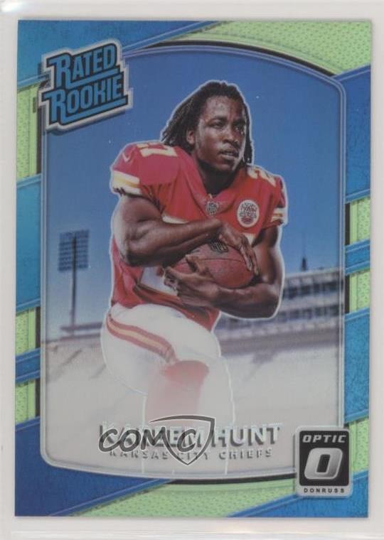2017 Donruss Optic Rated Rookie Lime Green Prizm Kareem Hunt #182 6rz