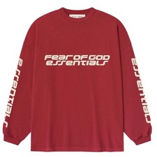 Fear of God Essentials 90's Long Sleeve Tee Crimson 125HO254572F Men's New