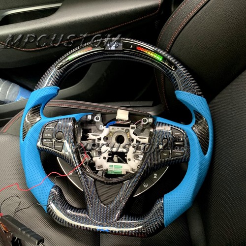 Custom LED Carbon Fiber Steering Wheel For Acura TLX 2015 - 2020 RPM - Picture 3 of 7
