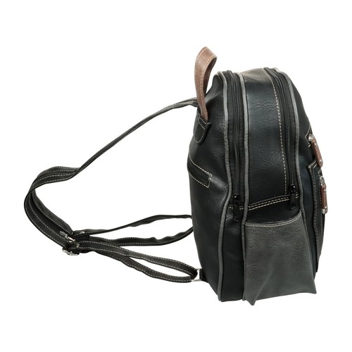 Damen Rucksack Cityrucksack Stadtrucksack Schwarz Grau Daypack Praktisch Tasche - Bild 4 von 6