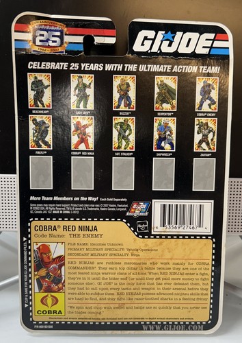 GI Joe 25th Anniversary Cobra Red Ninja 3,75" Actionfigur 2007 Hasbro Neu 8380 - Bild 2 von 2