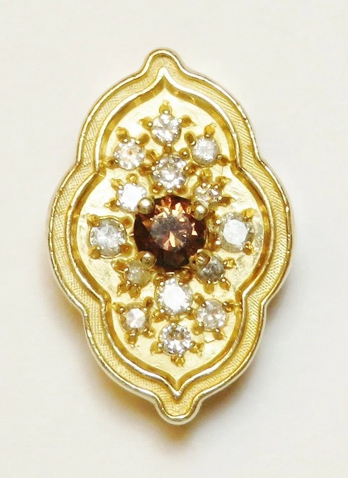 14k слайд браслет подвеска - натуральный коньяк бриллиант на Stuller 5,6 г - Изображение 3 из 4