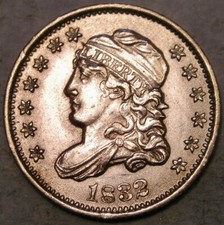 1832 CAPPED BUST SILVER HALF DIME VERY BEAUTIFUL w/SHARP DRAPERY FEATHERS & HAIR