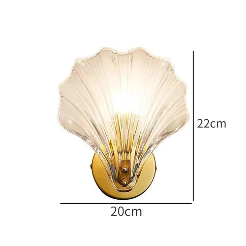 Coastal Shell Wall Sconce Light - Brass & Clear Glass - Picture 17 of 19