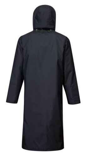 Portwest UH447 Waterproof Hi Vis Reversible Raincoat Long Trench Safety Jacket - Picture 5 of 7