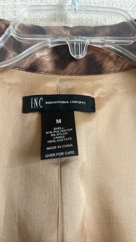 INC International Concepts Women Animal/Leopard Print Trench Coat Size M NWOT - Picture 4 of 7
