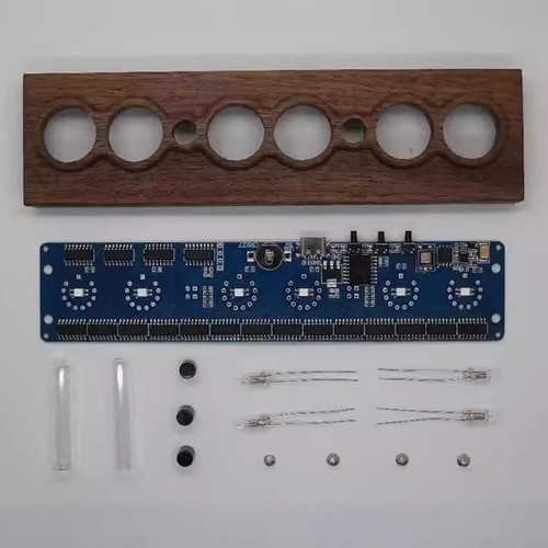 Kit fai da te NUOVO 6 bit Nixie tubo orologio IN-14 PCBA digitale IN14 legno noce.No tubi - Foto 15 di 15