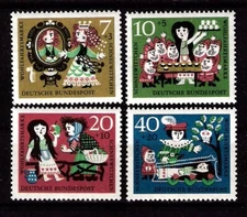 Germany 1962 Fairy Tales Snow White Semi Postal Set MNH (SC# B384-B387)