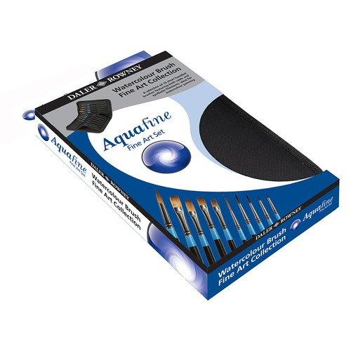 Daler Rowney Aquafine Fine Art Zip Case 10 Artists Watercolour Brushes - Picture 2 of 2