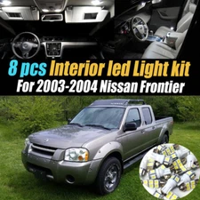 8Pc Super White Car Interior LED Light Kit Package for 2003-2004 Nissan Frontier