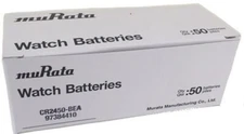 100 (2 boxes of 50) Murata CR2450  610mAh 3 Volt Lithium Button Cell Batteries