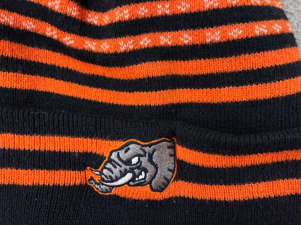 Cal State Fullerton Titans Beanie Toque Adult OS Orange Black Stripe Acrylic Pom - Image 2 of 4