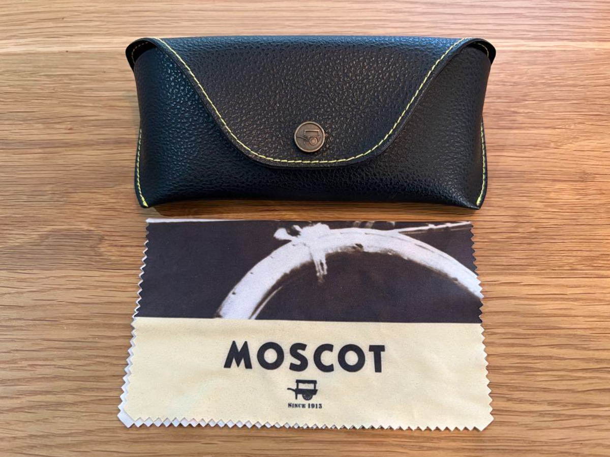 MOSCOT DOV 45 21-145 SUNGLASSES SILVER FRAME CLEAR LENS WITH CASE