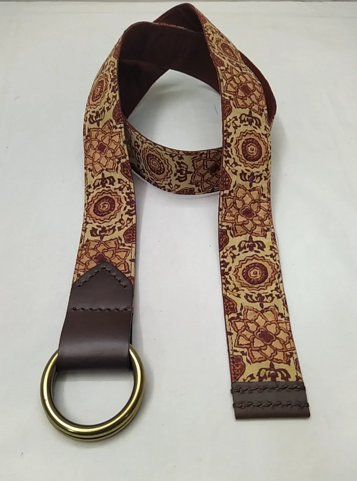 Lucky Brand Large Floral Strap Double Ring Buckle Women Belt - Size 34 - Image 2 of 4