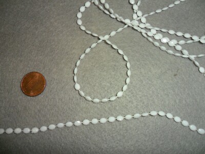 Vintage 4mm Plastic Opaque Flat Fused White Beads - 5yds