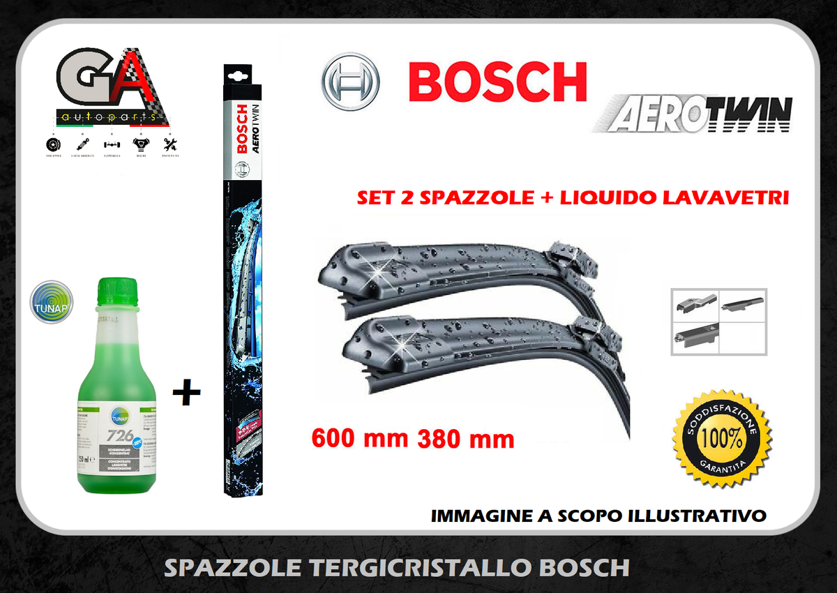 COPPIA SPAZZOLE TERGICRISTALLO Bosch Aerotwin Per Fiat Panda 312 Nissan Qashqai EUR 26,99 - IT - Foto 2