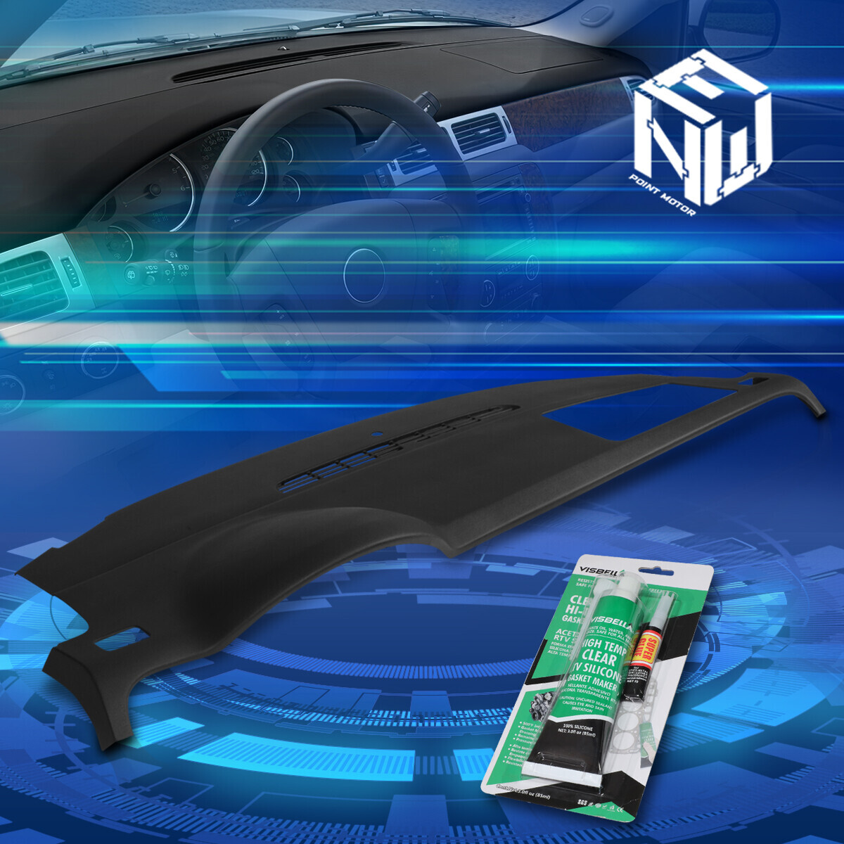 Black Dash Board Cover Cap Overlay fit 0714 Tahoe Suburban Yukon w/o