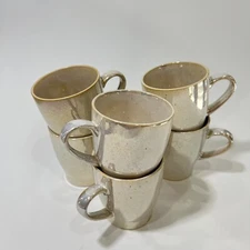 Vintage 6 Tea Coffee Cups Iridescent Pearlescent Opalescent Japan