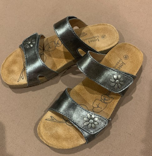 Josef Seibel Keilsandaletten Tonga 04 silber Riemchen Größe 38 / US 7 bequem!
