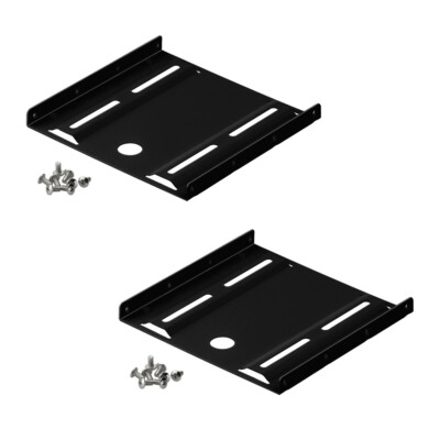 2x Festplatte Einbaurahmen HDD SSD Einbauwinkel 2,5 > 3,5 Montage Metall schwarz