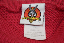 Vintage Kids Sweater Size 7/8 Y2K Looney Tunes Pink Embroidered Tweety Bird
