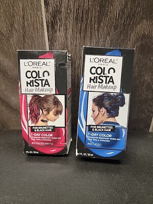 Loreal Colorista, 1 Day Color, Hair Makeup Raspbery And Blue . 2.0 fl. oz 2 Unit