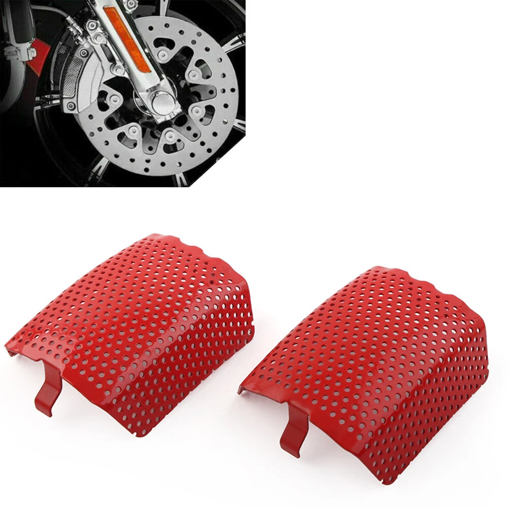 BID4ZE Inserti rossi per pinze freno anteriori compatibili con Harley Touring Electra Glide Road Glide Road King Street Glide 2008-2023 V-Rod 2006-2023