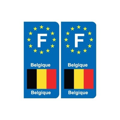 arrondis B Belgique Europe autocollant plaque