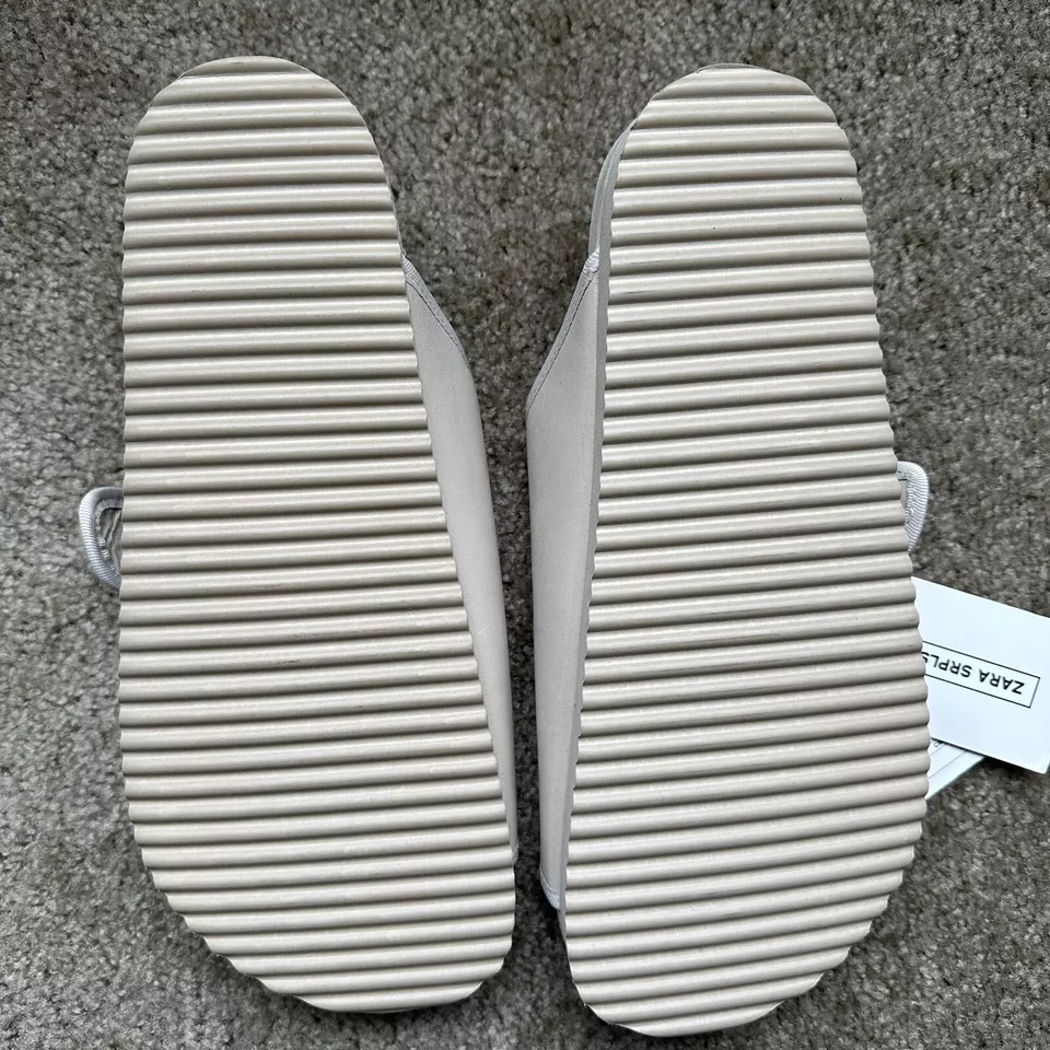 Nuevas Sandalias Zara $129 SRPLS Excedente Cuero Camuflaje Gamuza Toboganes Talla 10 1691/301 Foto 3 de 4