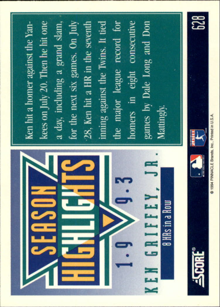 1994 Score #628 Ken Griffey Jr. HL - NM-MT | eBay