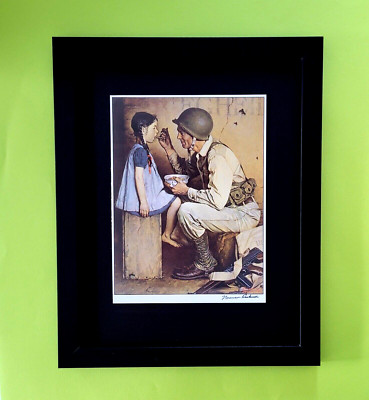 NORMAN ROCKWELL + AMERICANA + SIGNED CLASSIC PRINT FRAMED READY TO HANG