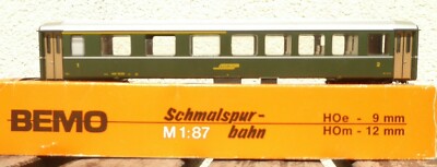 Bemo 3251 H0m Passenger Car Rhb Green From 1528 1 2.Klasse Get Well IN Orig. Box