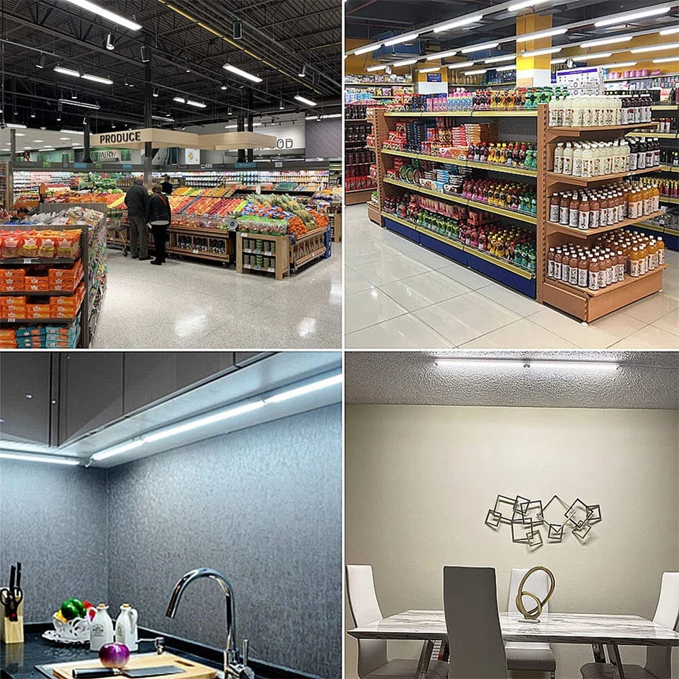 4pcs 2FT LED Shop Lights T8 20W Garage Ceiling Light Fixtures Workbench Lamps 2' - Image 4 of 4