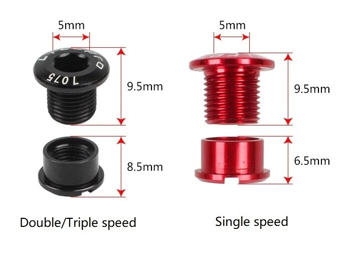 5 peças parafusos de corrente de bicicleta de estrada MTB parafusos de alumínio duplos duplos triplos velocidades - Imagem 2 de 4