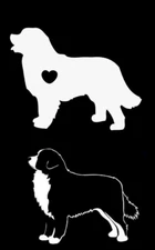 2 PACK Bernese Mountain Dog White Vinyl Decals Car Window Truck Laptop Tablet