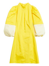 BR x Harbison Balloon-Sleeve Yellow Mini Dress Size 18