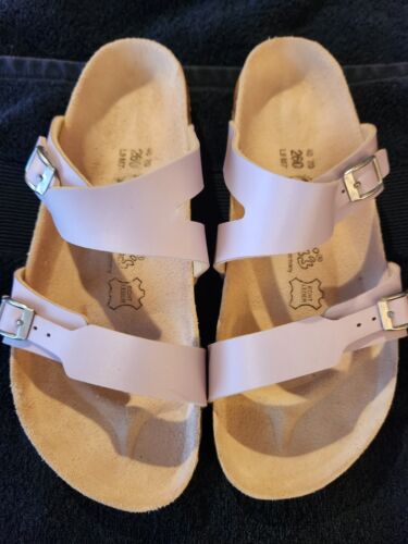 birkenstock birkis 40 L9 Lavender Lilac Pastel Leather 260 Great Condition  - Picture 1 of 8