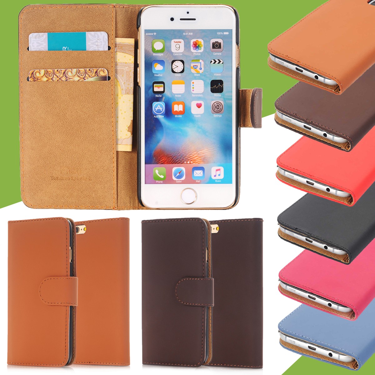 Leder Flip Case Für IPhone 5/5S – Mit Kartenslots, Standfunktion & Magnetverschluss, Braun