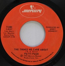 Pop Nm! 45 Patti Page - The Things We Care About / Jody And The Kid On Mercury