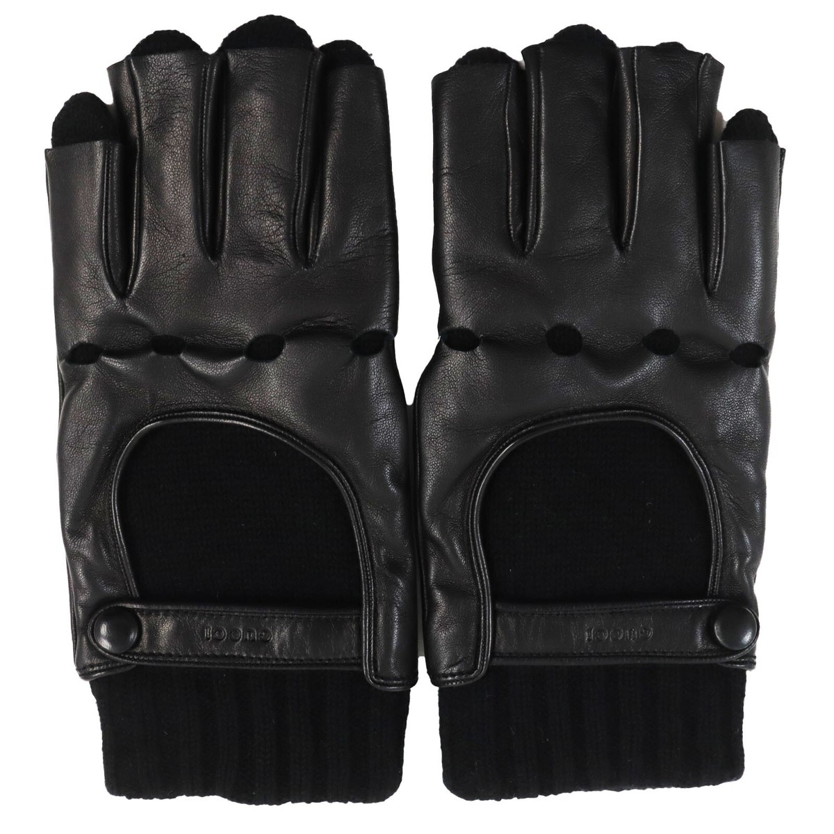 日本未発売 Gucci × コラボグローブ 日本未発売 Gucci 452573 Glove Logo Emboss Black Used From Japan | eBay