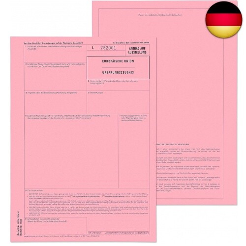 mashpaper Ursprungszeugnis Formular Vordruck 50 Stück für Laser- und I - Bild 7 von 9