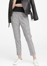 BANANA REPUBLIC Glen Plaid HAYDEN Tapered-Fit Pull-On Ankle Pants XXS 2XS