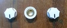 Set of 3 White Mini MXR Davies 1250 Guitar Effects Pedal Stompbox Control Knobs