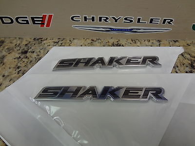 14-15 Dodge Challenger Shaker Hood 3D Emblem Set of 2 Black & Chrome Oem Mopar 