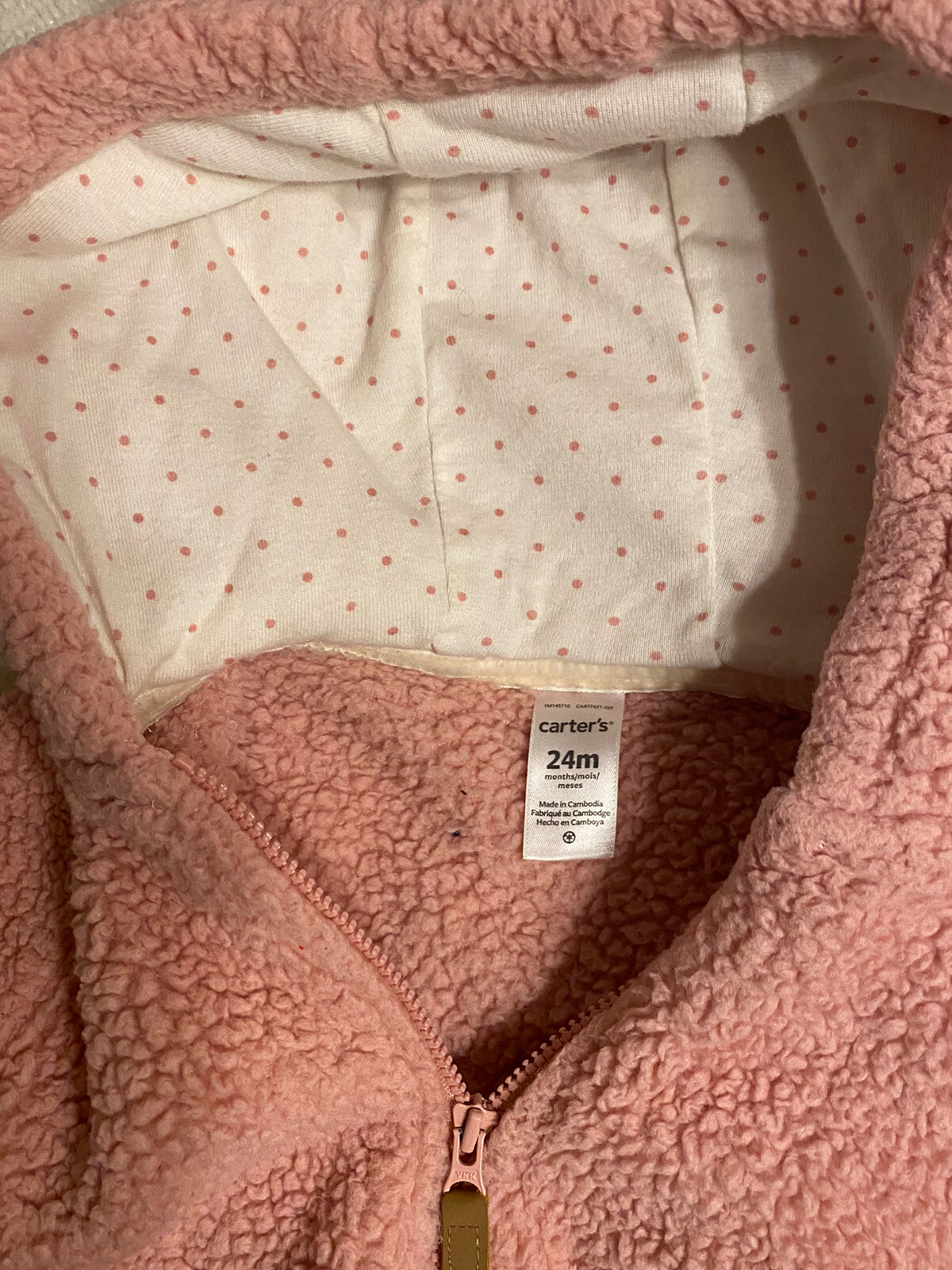 Carter's Baby Girls' ZipUp Sherpa Jacket Hooded 24 Months Pink eBay