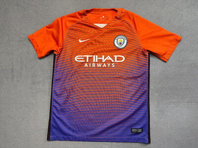 Manchester City away jersey nike 2016/17 boys size L orange football shirt 