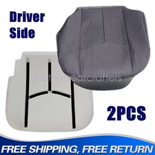 2PCS For 2003-2007 GMC Sierra Driver Side Bottom Cloth Seat Cover & Foam Cushion