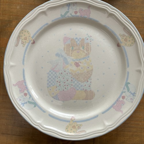 Tienshan CALICO CAT Vintage 90s Stoneware Large Dinner Plates-Set of 2-Cottage - Picture 3 of 17