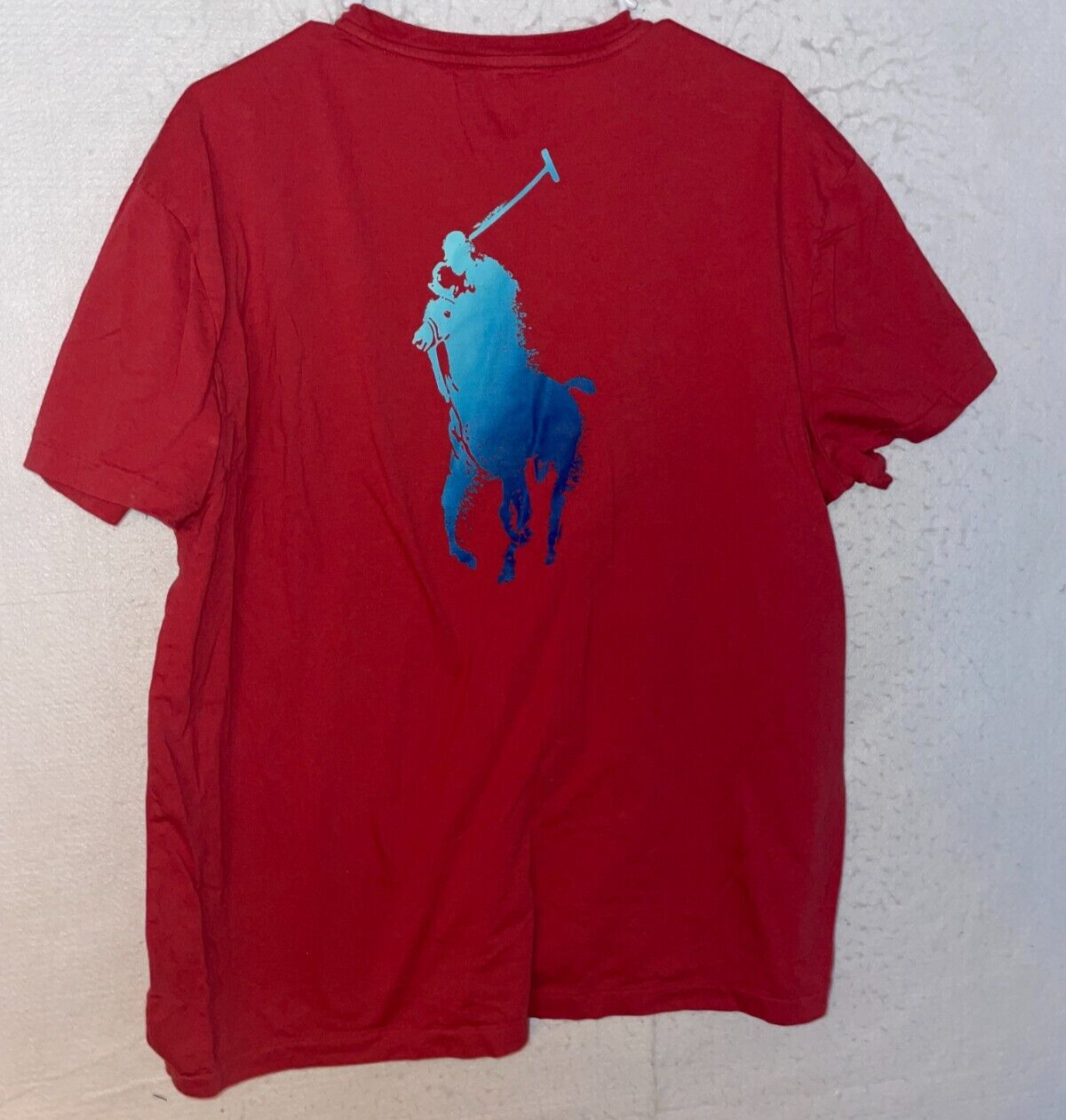 Polo Ralph Lauren manica corta big pony grafica arcobaleno splash uomo taglia L rossa