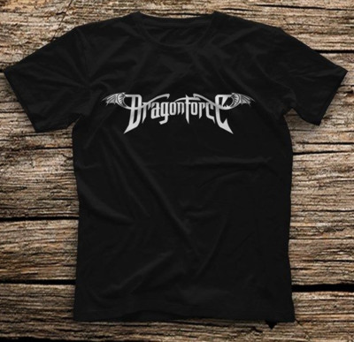 SALE DragonForce band logo T-shirt black Cotton Unisex All Sizes S-5XL